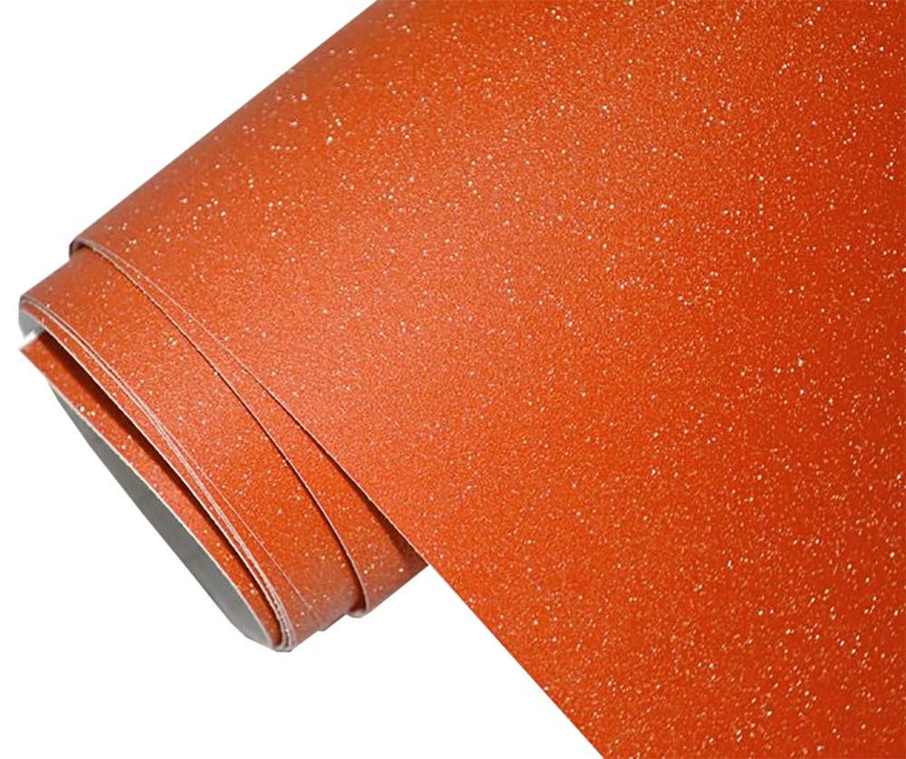 Neoxxim 6.6€/m2 Auto Folie - glitzer orange 100 x 150 cm - selbstklebend BLASENFREI flexibel Car Wrapping Klebefolie folieren von Neoxxim