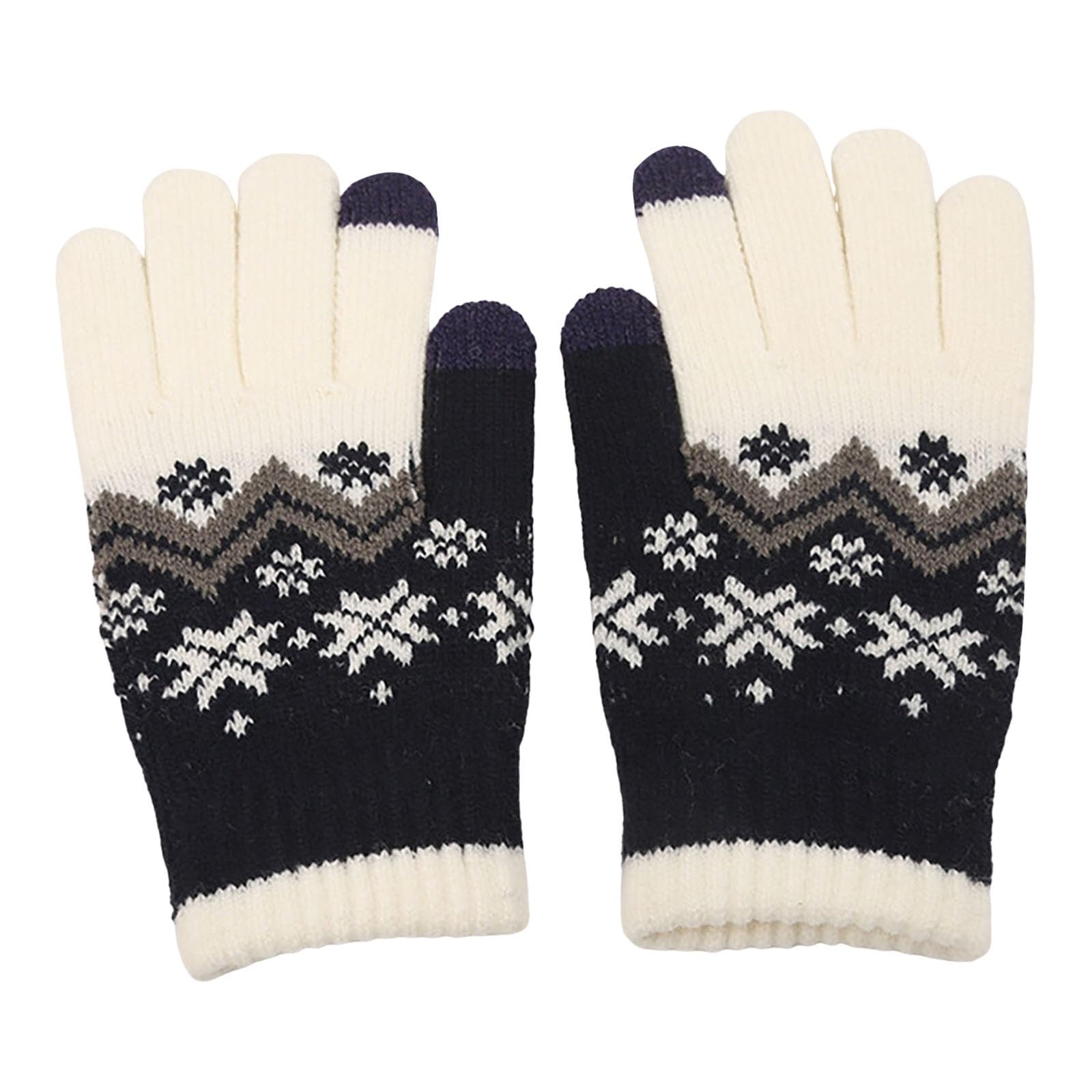 Damen Winter Touchscreen Handschuhe Strick Warm Gefüttert Fingerlos Screen SMS Thermohandschuh Bauchtanz Kostüm Damen 42 (Navy, One Size) von NerYuo