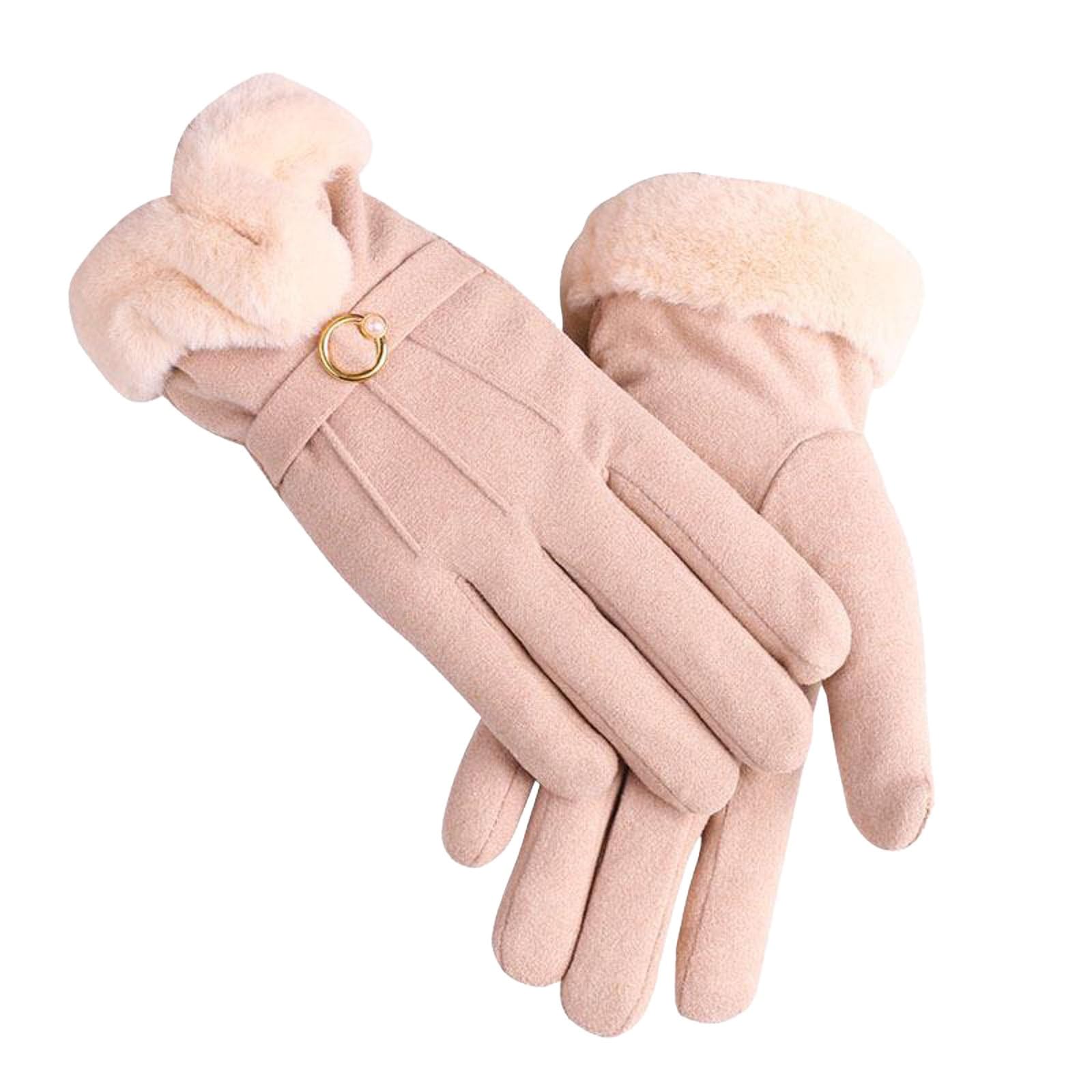 Herbst und Winter Warm Verdickte Damen Stilvolle Klassische Warme Handschuhe Handschuhe Damen Kostüm (Beige, One Size) von NerYuo