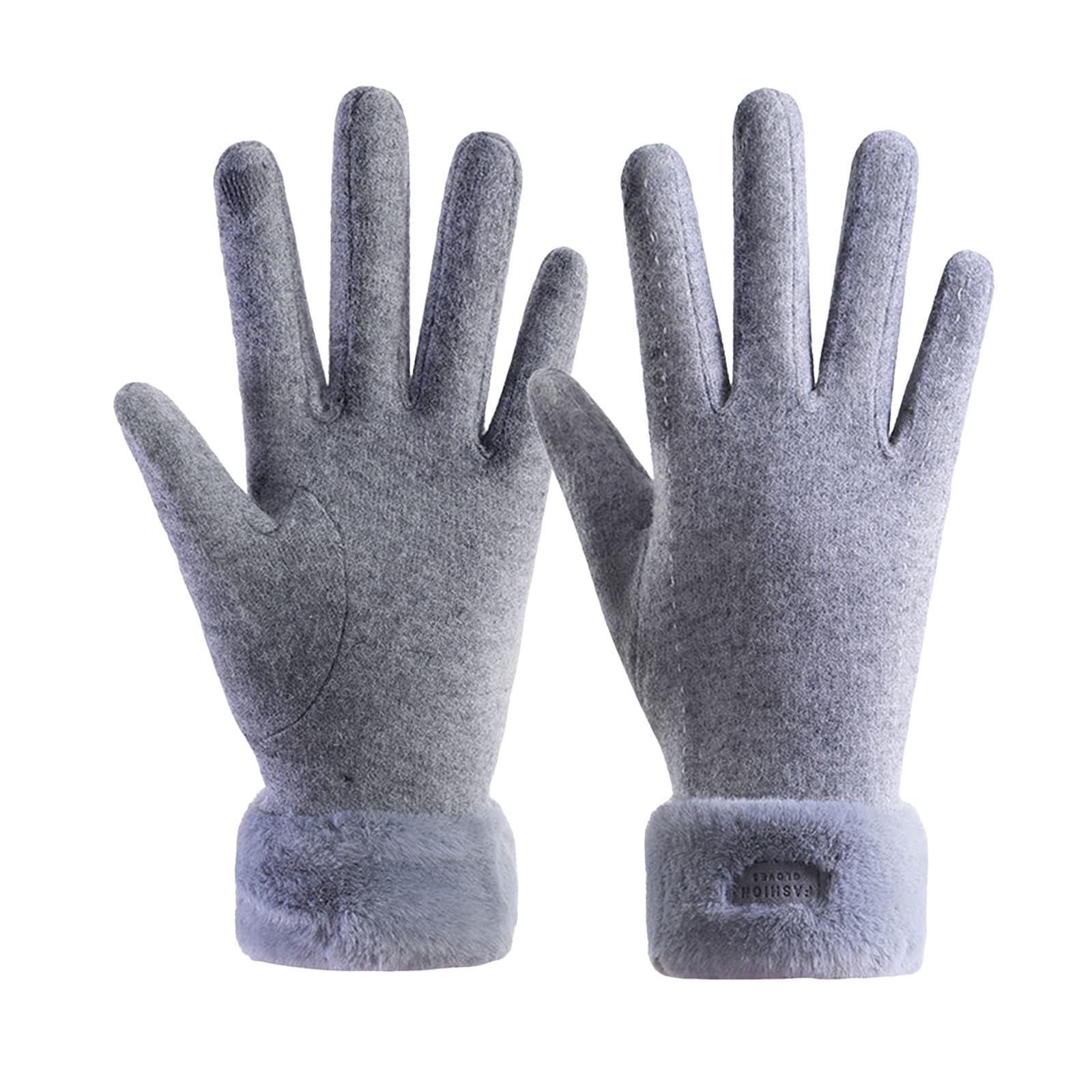 Modische, verdickte, warme Mäntel und warme Baumwollhandschuhe für Damen im Herbst und Winter Dünne Baumwollhandschuhe Ohne Finger (Grey, One Size) von NerYuo