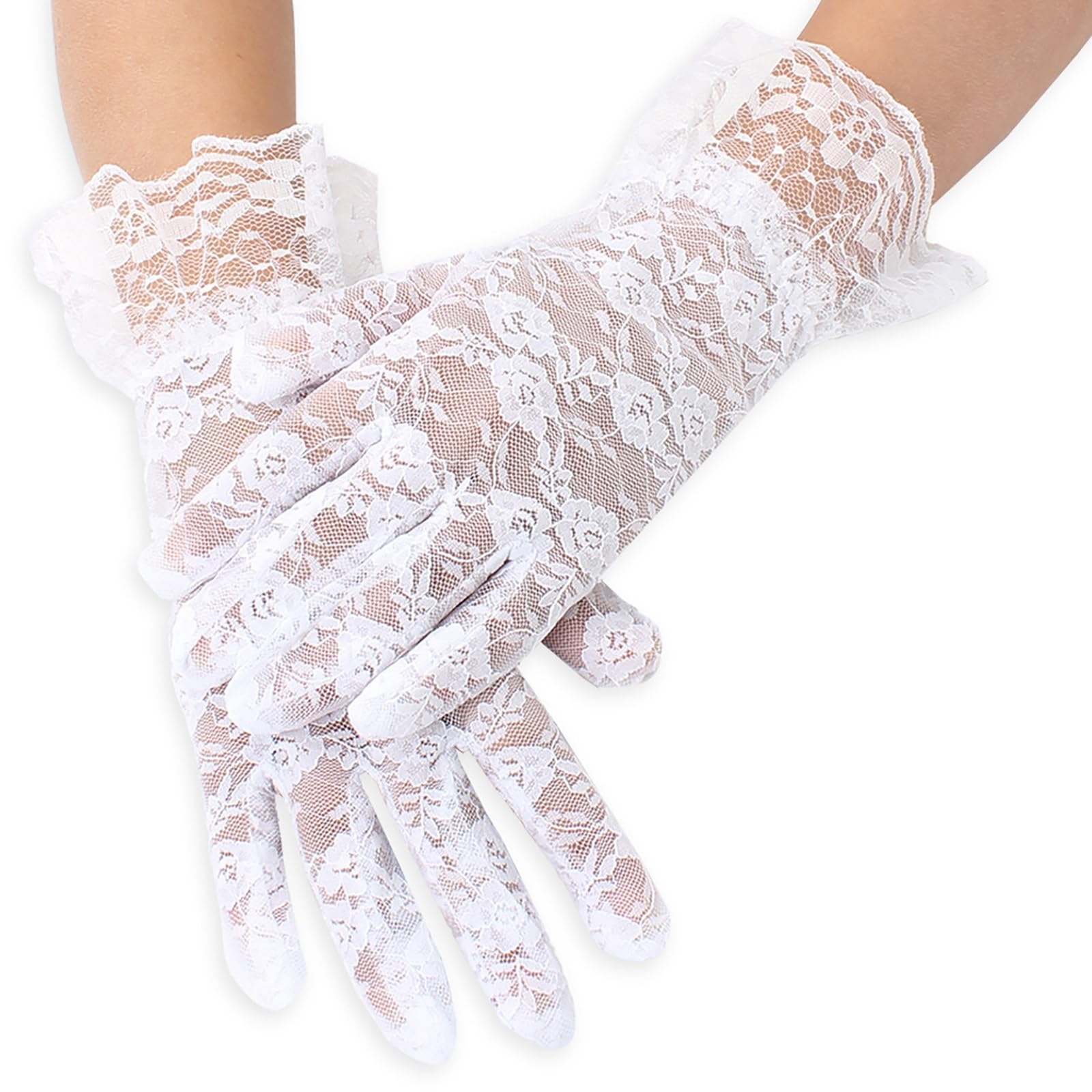 NerYuo Coole, atmungsaktive und rutschfeste, ultradünne, leichte, atmungsaktive, schnell trocknende Handschuhe Teufel Kleid Damen (White, One Size) von NerYuo