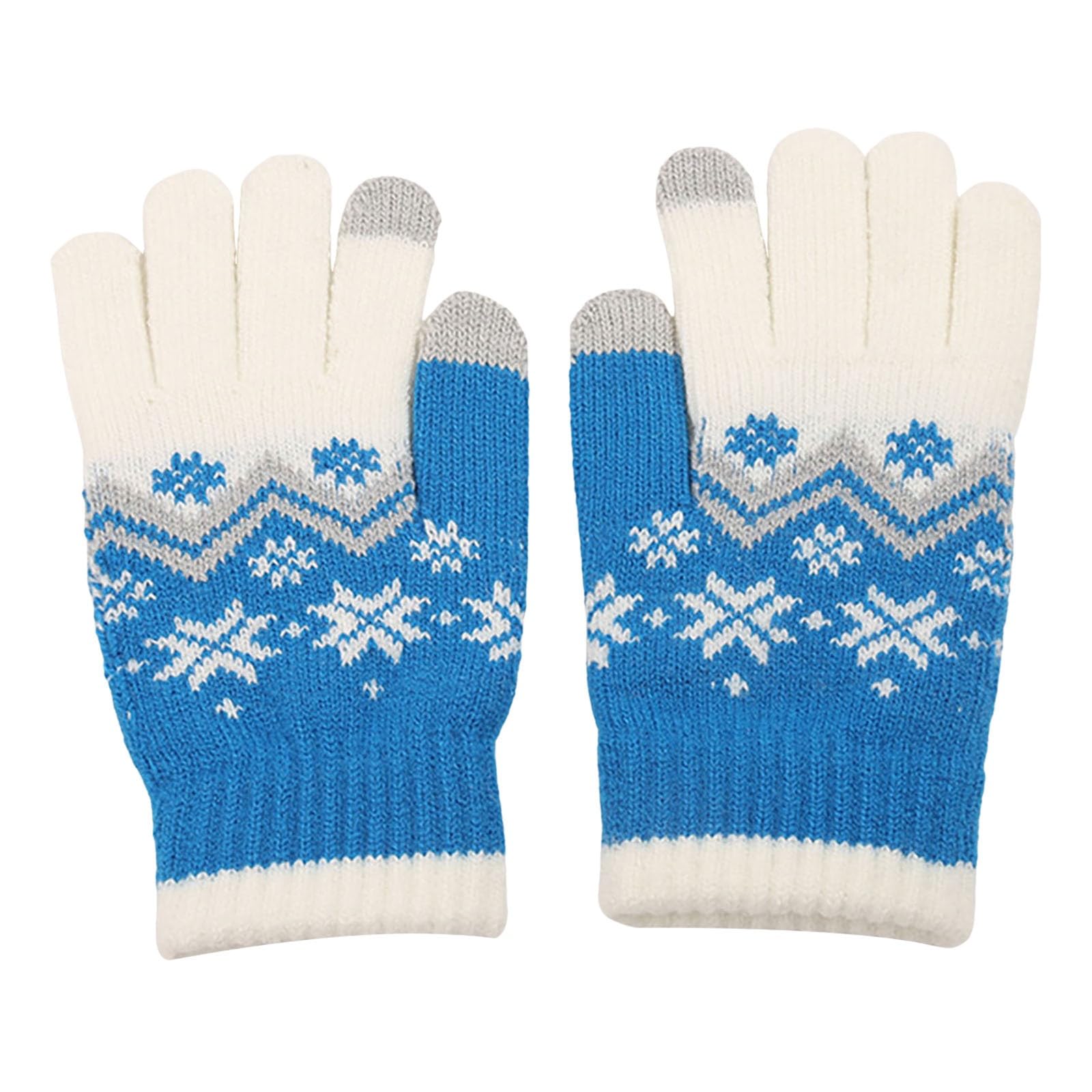 NerYuo Damen Winter Touchscreen Handschuhe Strick Warm Gefüttert Fingerlos Screen SMS Thermohandschuh Bauchtanz Kostüm Damen 42 (Blue, One Size) von NerYuo