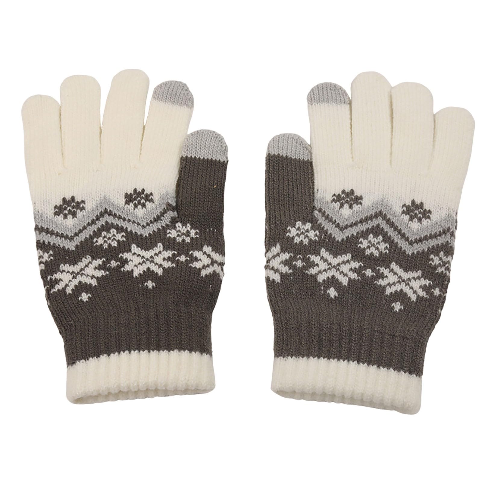 NerYuo Damen Winter Touchscreen Handschuhe Strick Warm Gefüttert Fingerlos Screen SMS Thermohandschuh Bauchtanz Kostüm Damen 42 (Grey, One Size) von NerYuo