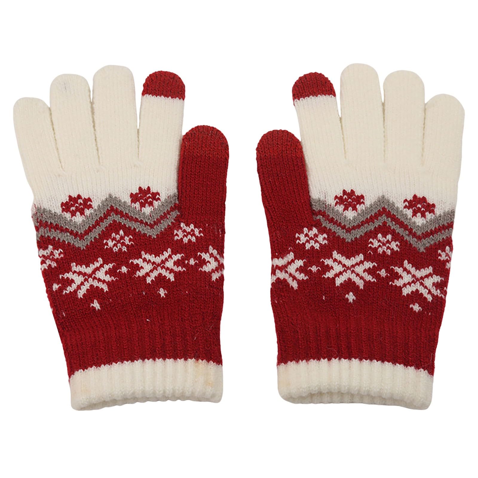 NerYuo Damen Winter Touchscreen Handschuhe Strick Warm Gefüttert Fingerlos Screen SMS Thermohandschuh Bauchtanz Kostüm Damen 42 (RD2, One Size) von NerYuo