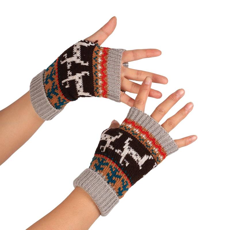 NerYuo Weihnachts-Winter-Touchscreen-Handschuhe, SMS-Handschuhe, Stretch-Strick-Mechaniker-warme Handschuhe für Frauen Männer Bauchtanz Kostüm Oberteil (Grey, One Size) von NerYuo