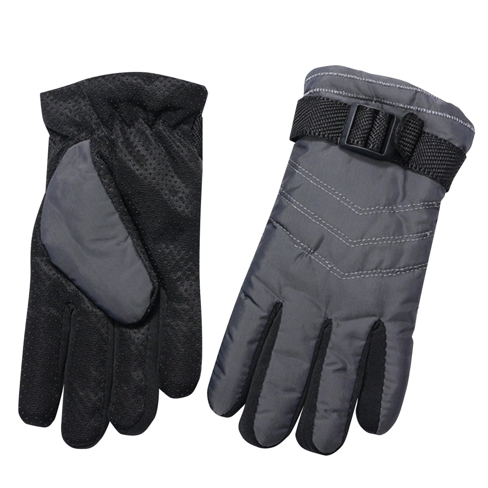 NerYuo Winddichte, isolierte Winterhandschuhe für Männer und Frauen, warme Handschuhe für extreme Kälte Lederhandschuhe Damen Blau Gefüttert (Black, One Size) von NerYuo