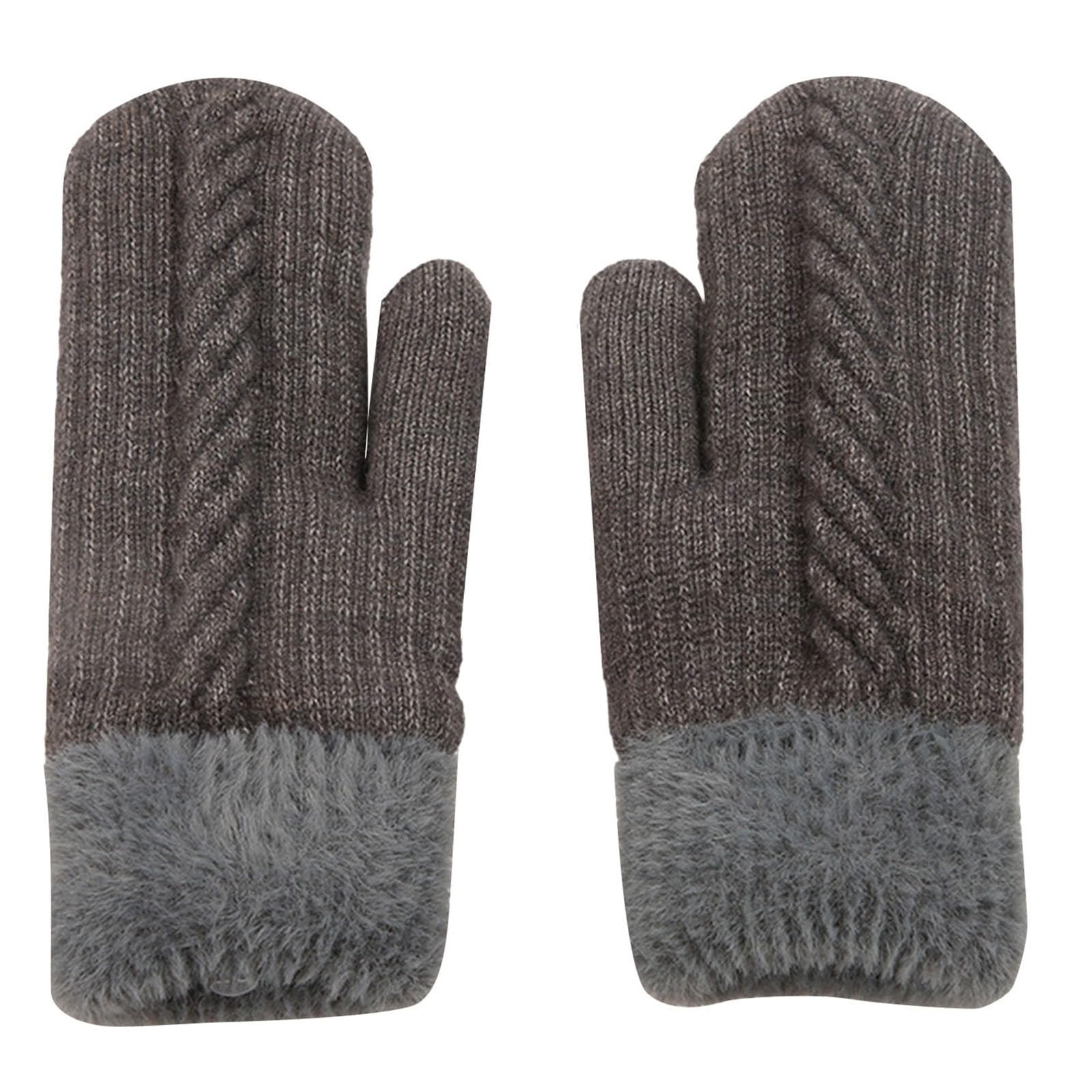 NerYuo Winterhandschuhe Unisex-Handschuhe Strick Dehnbare Fäustlinge Vollfinger Warme Handschuhe Für Männer Frauen Sport Schwarze Handschuhe Kostüm (One Size) von NerYuo