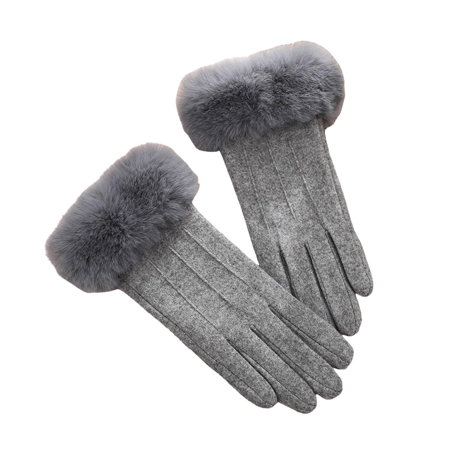 NerYuo Winterverdickte winddichte und kältespeichernde Baumwollhandschuhe für Damen im Freien Schal Damen (Grey, One Size) von NerYuo