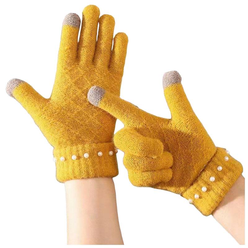 Rutschfeste Handschuhe für den Winter sowie warme Reithandschuhe aus Samt für Herren und Damen Teufel Kostüm Zubehör (Yellow, One Size) von NerYuo