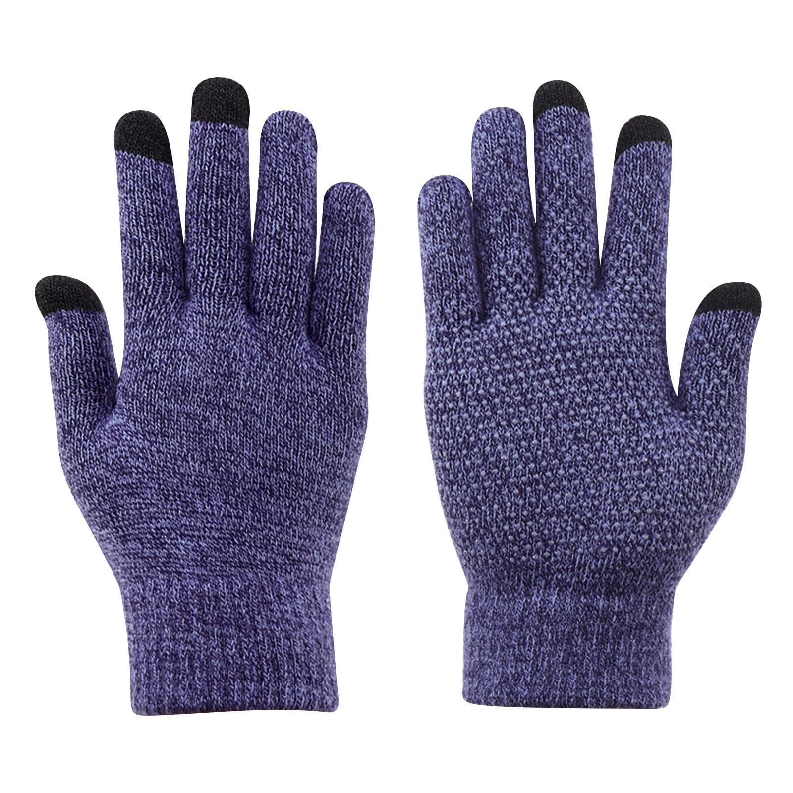 Strickhandschuhe für Herren, Wellenpunkt-Design, Wolle und Haarverdichtung im Herbst und Winter, um warme Bildschirmhandschuhe zu halten Handschuhe Netz (Navy, One Size) von NerYuo