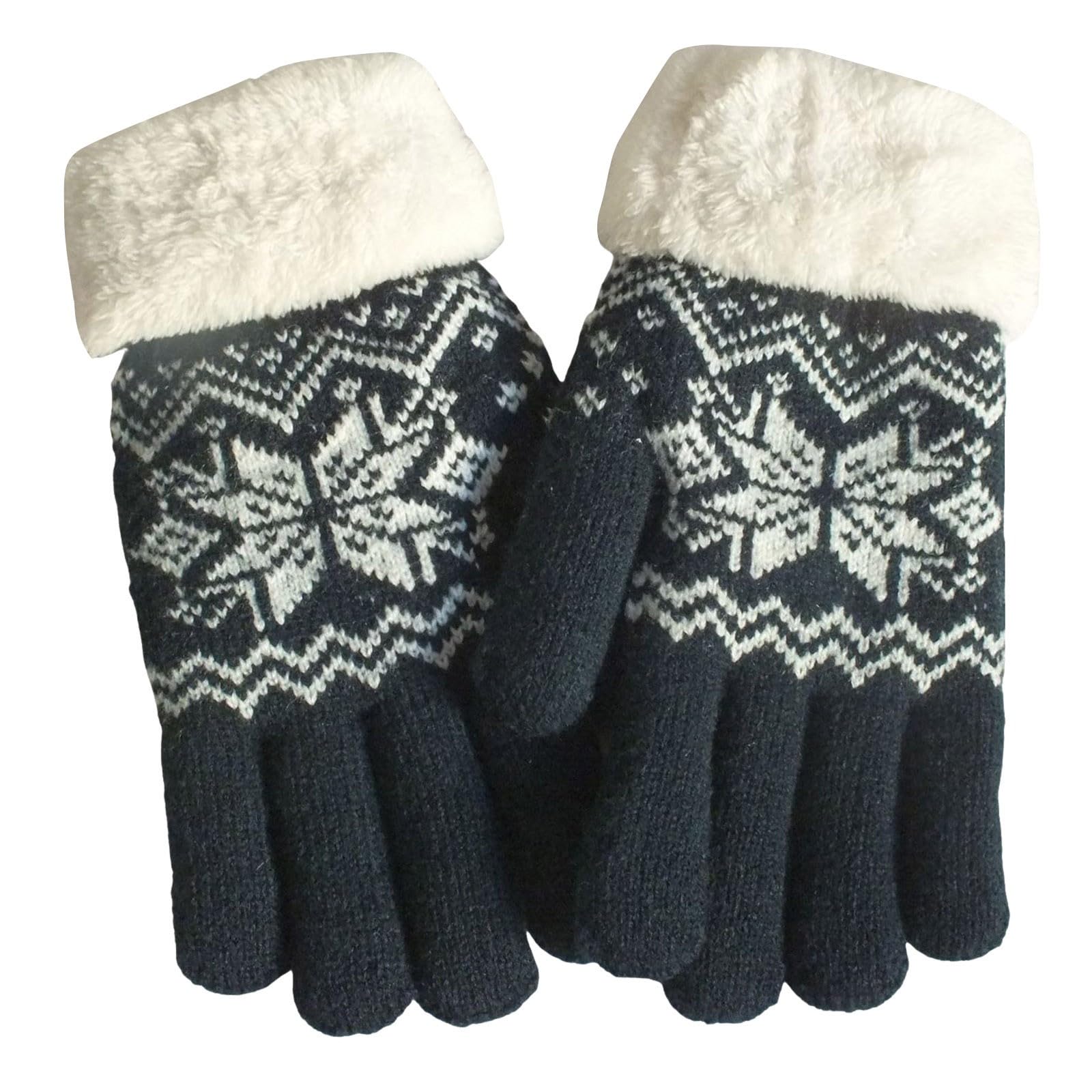 Winterhandschuhe für Herren und Damen, kaltes Wetter, Handschuhe zum Laufen, Radfahren, Schnee, warme Handschuhe, Touchscreen-Finger Lange Handschuhe Rot (Navy, One Size) von NerYuo