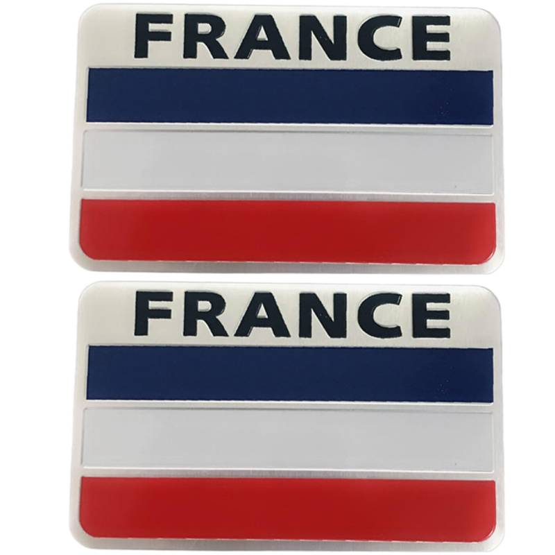 Französische Aufkleber 2 Stück 3D Autoaufkleber mit nationaler Frankreich Flagge selbstklebende Auto Logo Aufkleber aus Metall für Autos Motorräder Helme 8,1 x 5,1 cm Typ 1 von Neroyaner