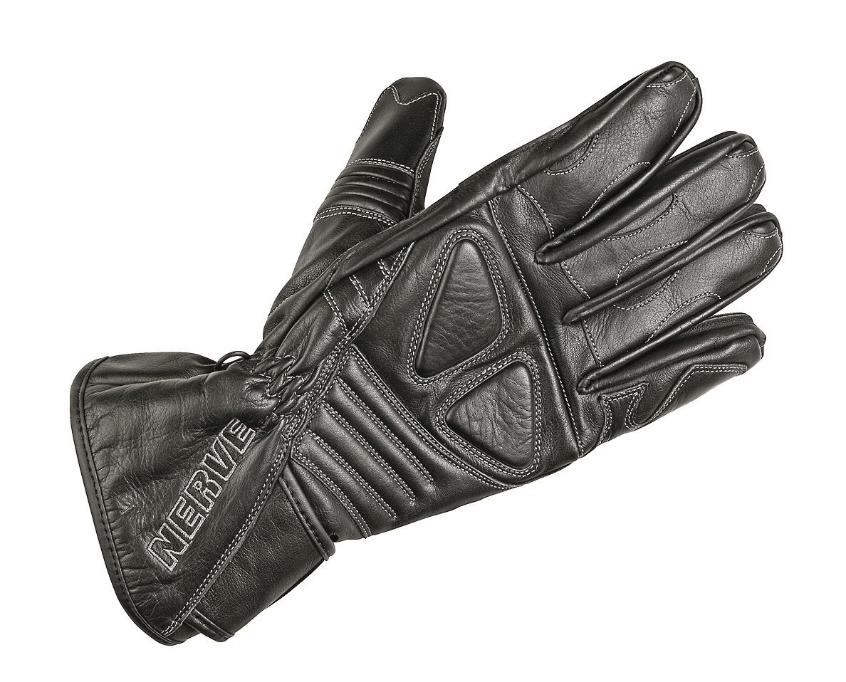 Nerve Dark Leather Handschuhe, Schwarz, XS von Nerve