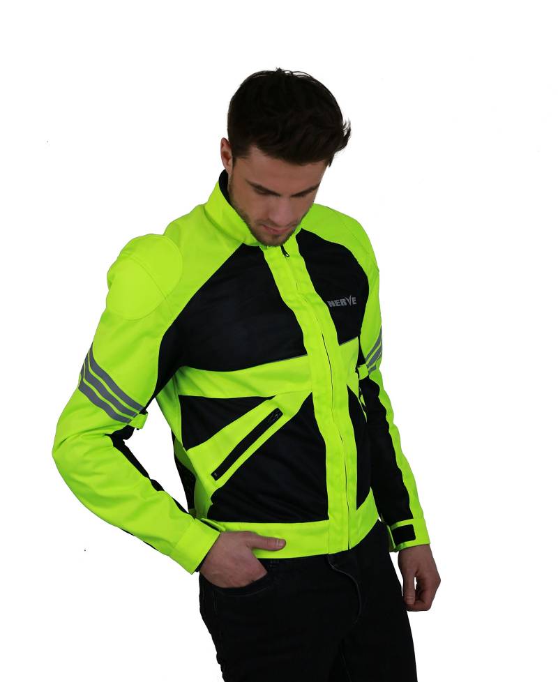 Nerve Go Sommer Motorradjacke, NeonGelb, L von Nerve