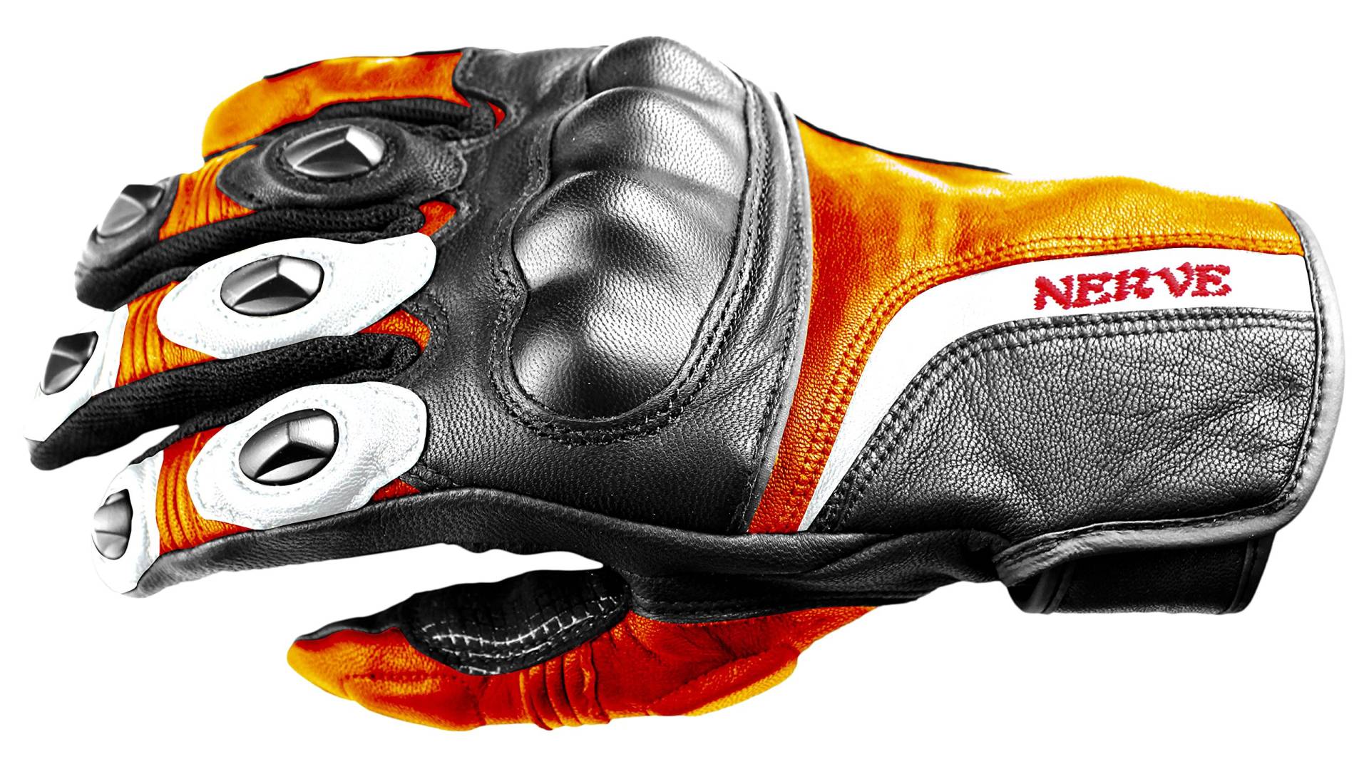 Nerve KQ11 Touring Handschuhe, Schwarz/Neonorange, 8 von Nerve