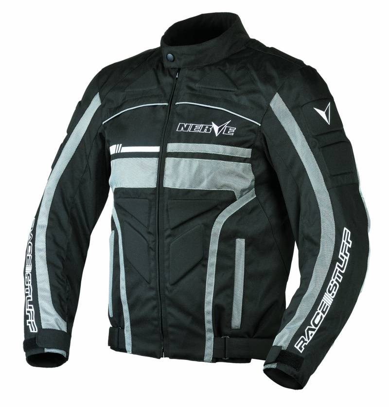 Nerve Race Stuff Jacke, Schwarz/silber, 3XL von Nerve