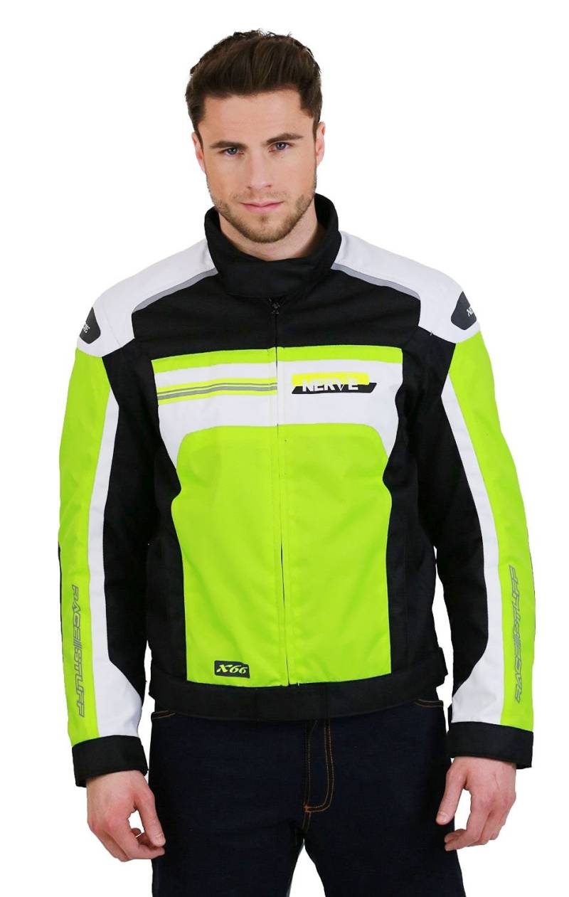 Nerve X66 Motorradjacke, Neon Gelb/Weiß, XL von Nerve