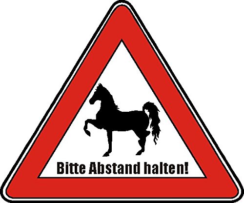 NetSpares 1 x Aufkleber Vorsicht Abstand Halten Pferdetransport Anhänger Sticker von NetSpares