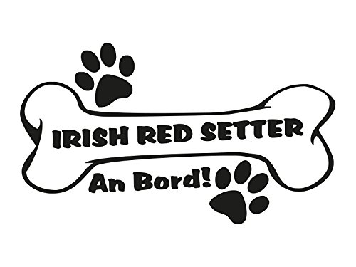 Plott Aufkleber Hundeknochen Irish Red Setter An Bord Pfote Hund Knochen Dog von NetSpares