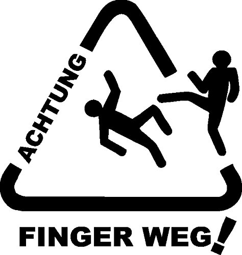 NetSpares Plott Aufkleber Achtung Finger Weg Warnung Sticker Tuning Auto Aufkleber von NetSpares