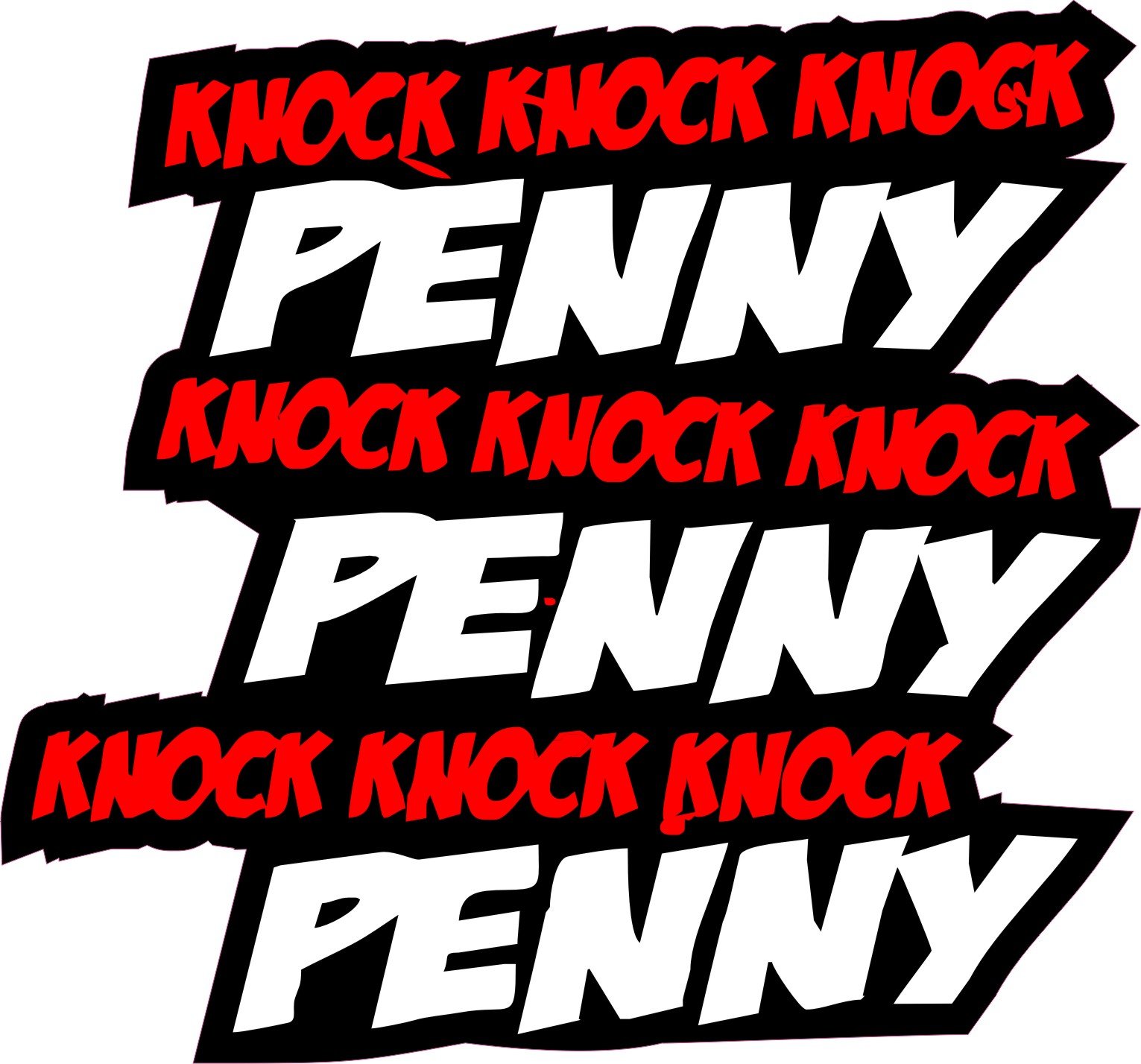 NetSpares 1 x Aufkleber Penny Knock Knock Knock Fun Sticker Tuning Comic Bazinga Cooper von NetSpares