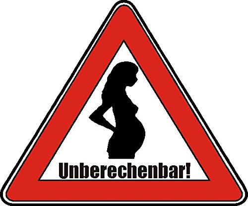 NetSpares 1 x Aufkleber Vorsicht Schwangere Frau Unberechenbar Schwanger Sticker Static von NetSpares