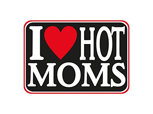 1 x Aufkleber I Love Hot Moms Sticker Autoaufkleber Tuning Auto Turbo Fun Gag von NetSpares