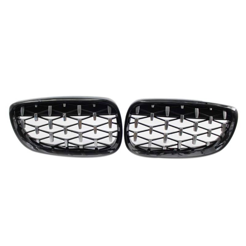 Netoches Front Nieren Grill, Front Haube Diamant Grill Meteor Grill FüR 3 Serie E92 E93 Coupé 2006-2010 Glanz Schwarz + Chrom von Netoches