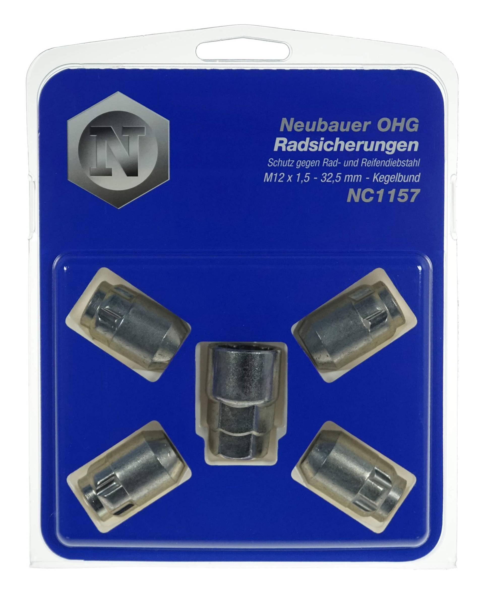 NC1157 Raddiebstahlsicherungsmuttern M12x1.5, Kegelsitz, Gesamtlänge 32,5mm, Schlüsselweite 19mm / 21mm von Lampa