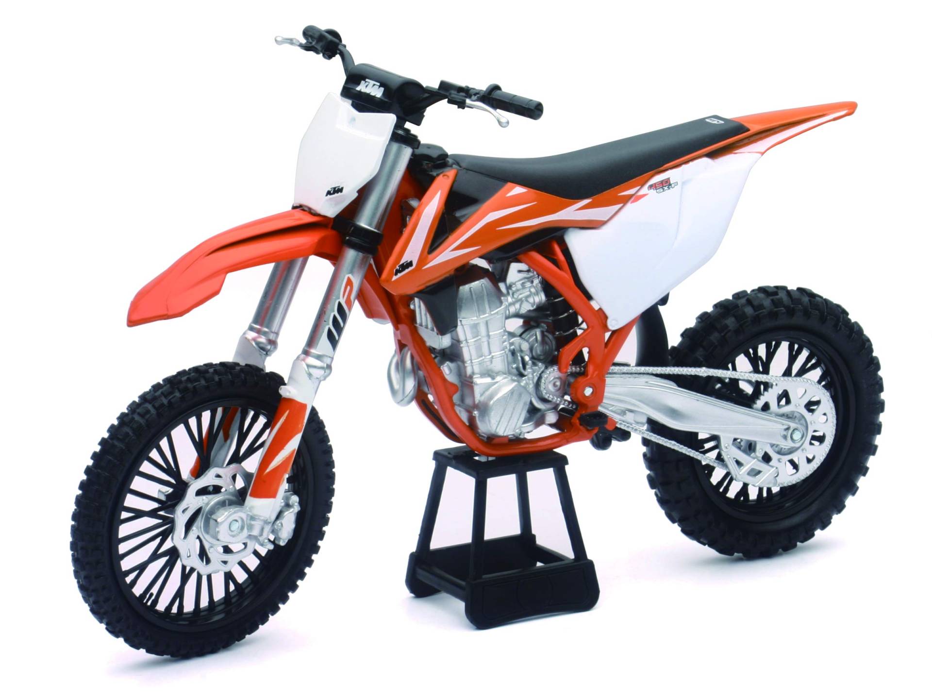 New Ray 1:10 KTM 450 SX-F 2017 Modellfahrrad, Orange/Weiß/Schwarz, 57943 von NewRay