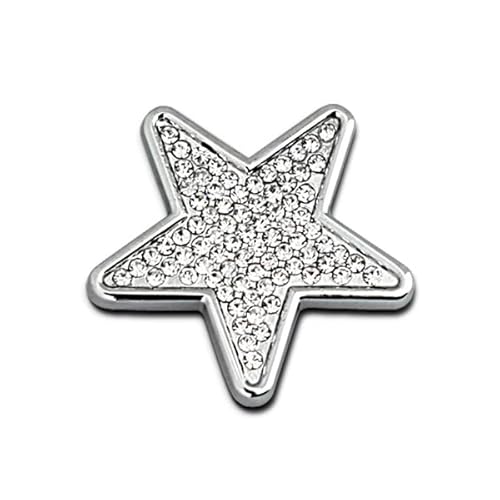 NewL Automotive Bling Bling 3D Kristall Stern Form Diamant Metall Buchstaben Emblem Abzeichen (Silberstern) von NewL