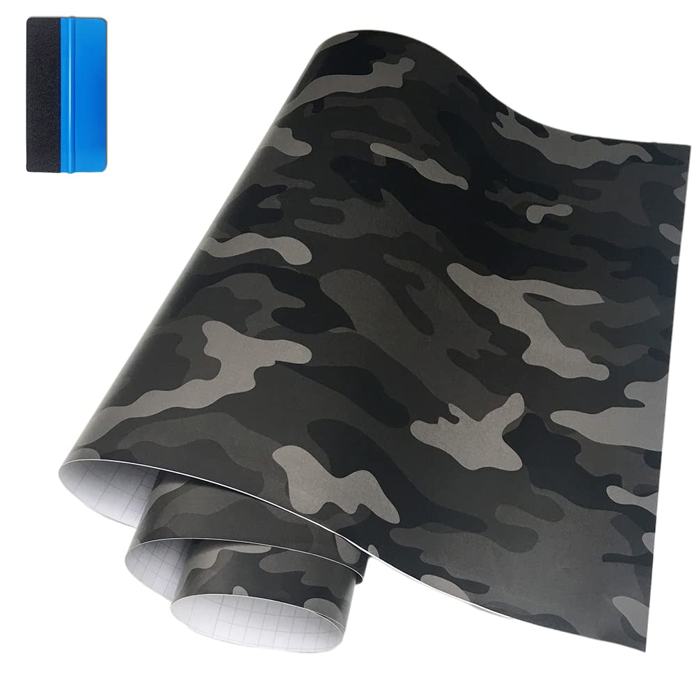 NewL Camouflage-Vinylfolie für Auto, Motorrad, Computer, Laptop, Roller, Motorrad, Rot (Schwarz, 30cm x 150cm) von NewL