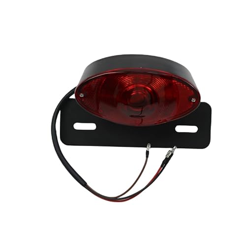 Motorrad Oval Nummernschild Brems Rücklicht Lampe Für Honda Kawasaki Suzuki Yamaha Custom (Schwarz) von Newland2019