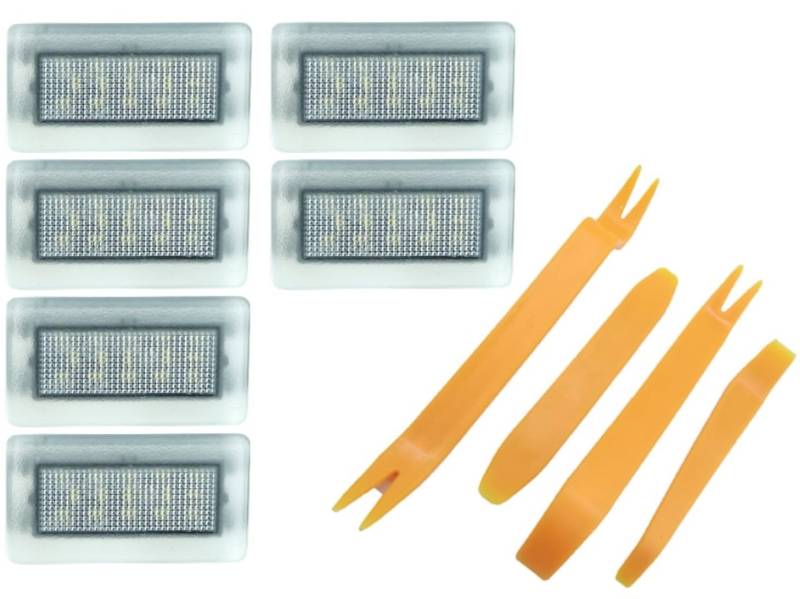 LED Innenraumbeleuchtung Set kompatibel/Ersatzteil für Tesla Model 3 X S Y 6er Pack kaltweiss von Newtown2700-parts