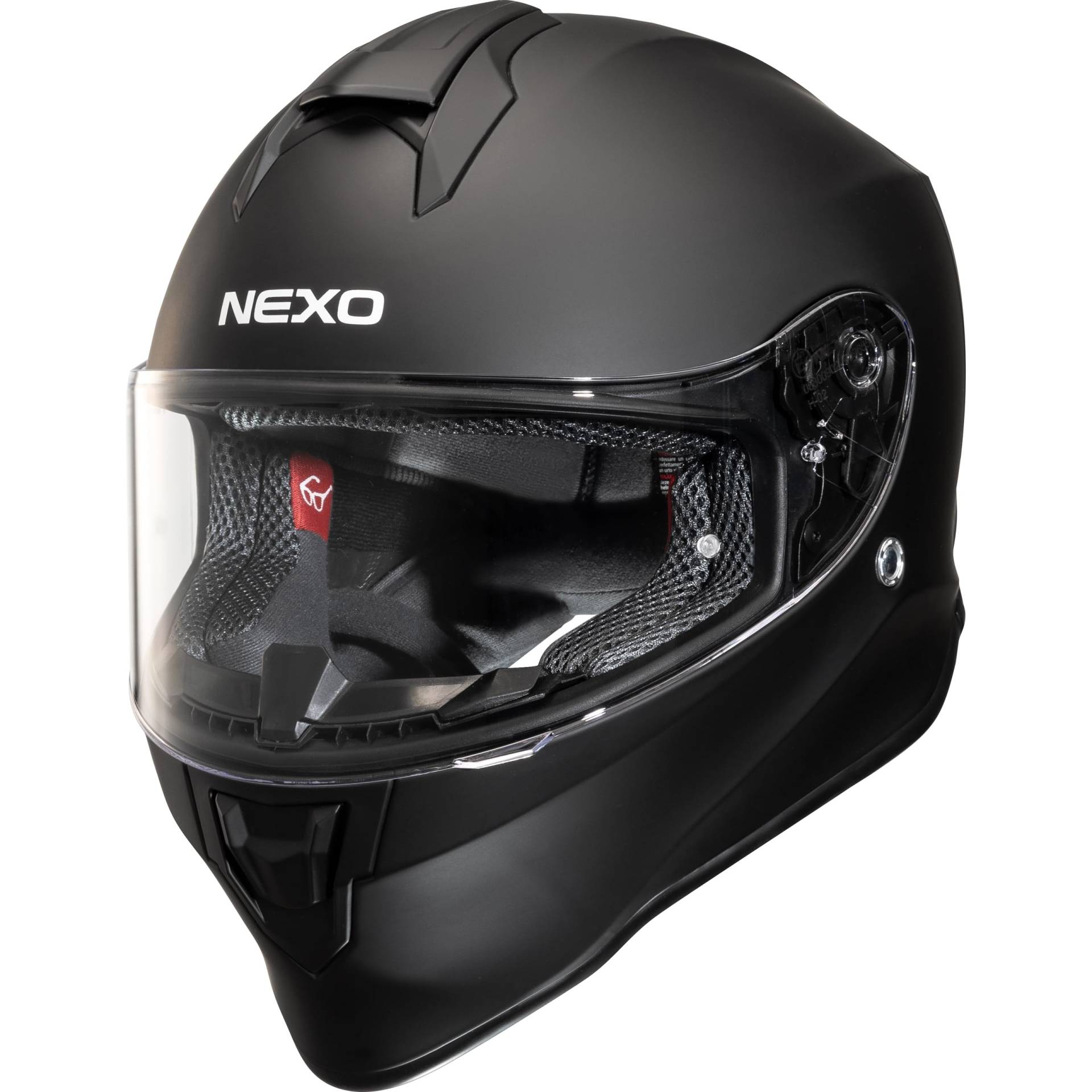 Nexo Integralhelm Basic III Mattschwarz XL - Komfortabler Schutz, Robuste Qualität - Thermoplast Material, Klare Sicht von Nexo