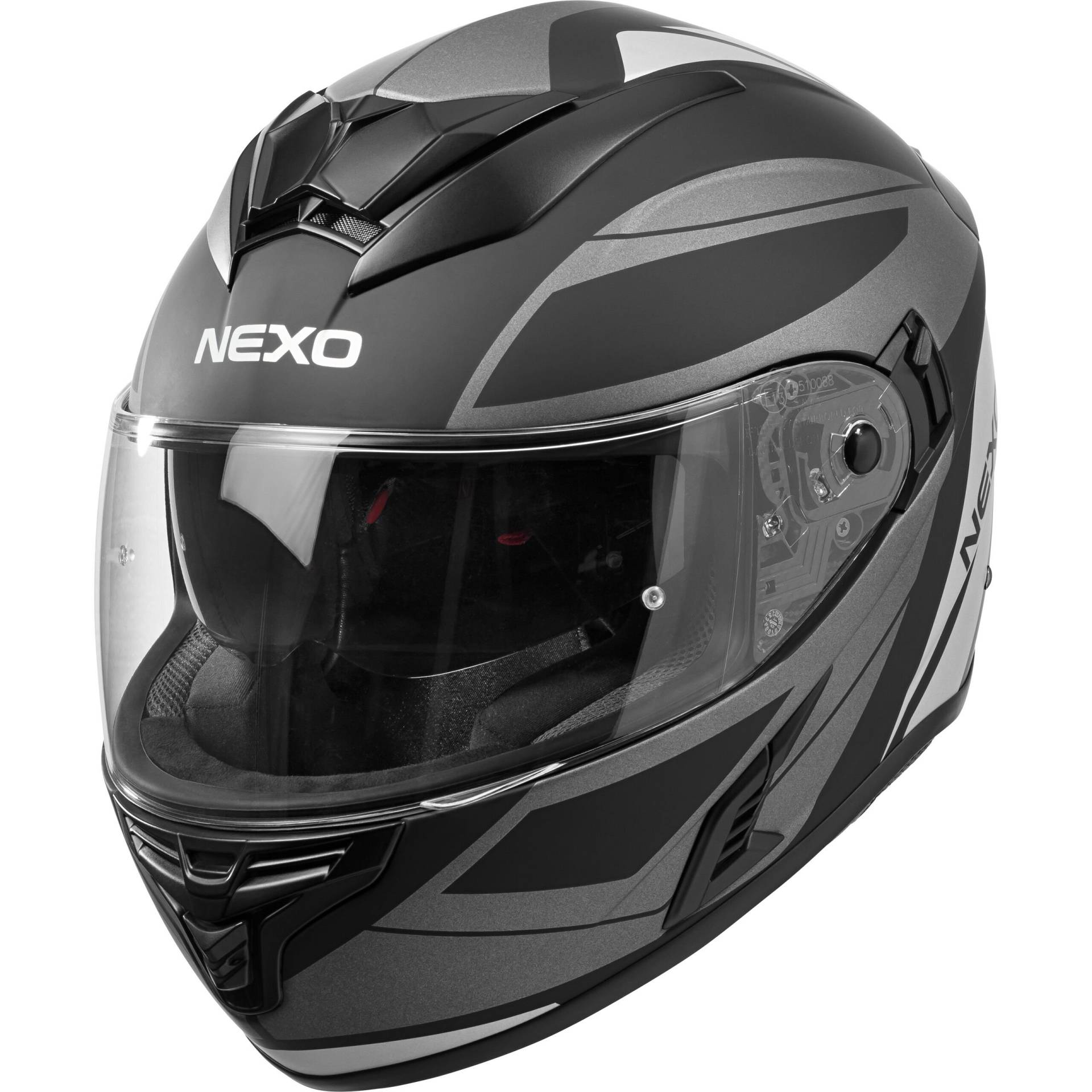 Nexo Integralhelm Fiberglas Sport II silber Dekor M von Nexo