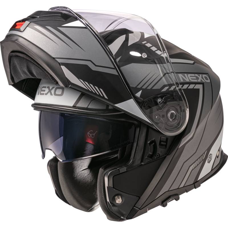 Nexo Klapphelm Comfort II silber/weiß dekor #22 L von Nexo