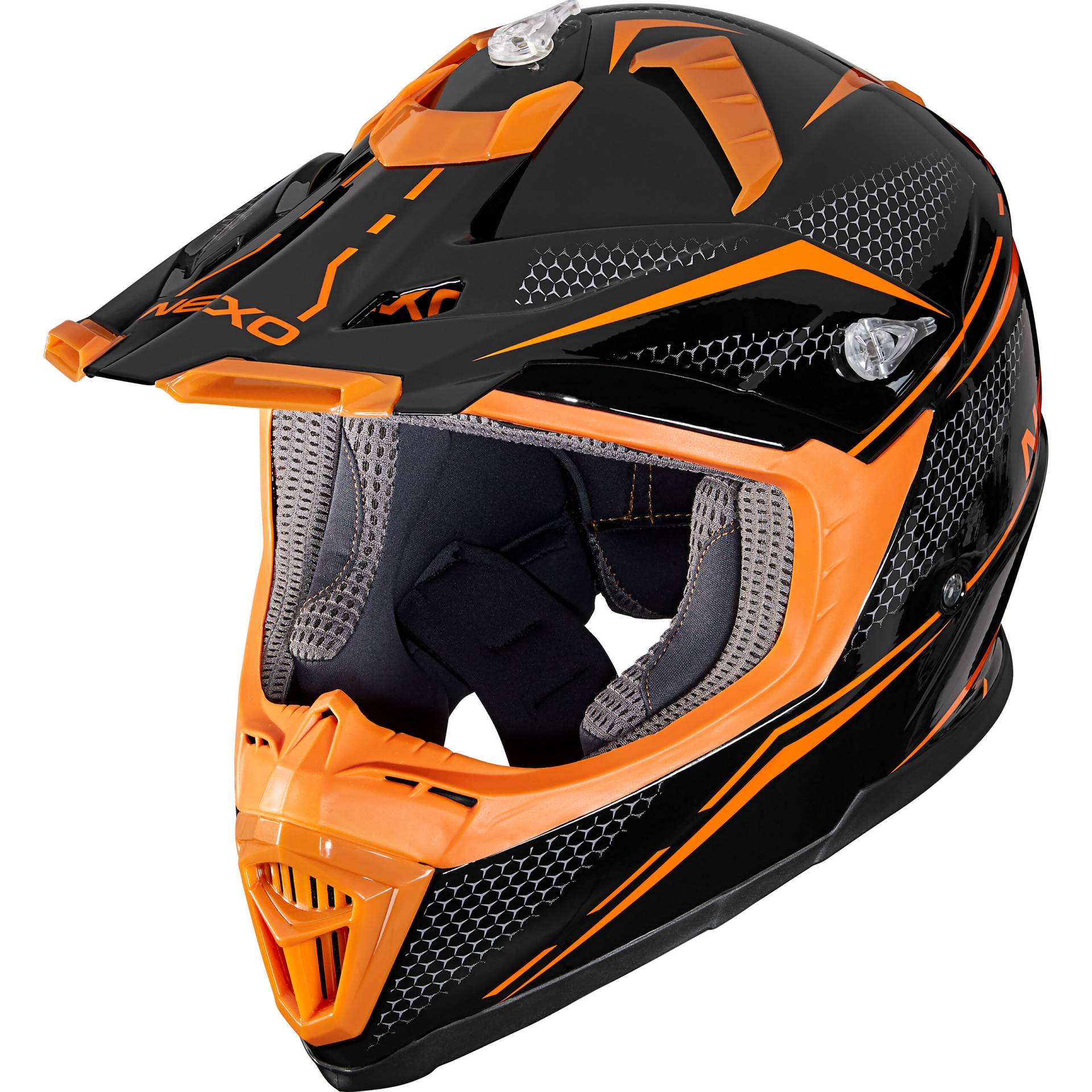 Nexo MX-Line Fiberglas Crosshelm orange Dekor #20 L von Nexo