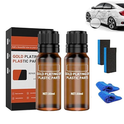 Plastic Refrecher, 30ml Kunststoff-Sanierungsmittel für Autos Beschichtungsmittel Für Kunststoffe Auto Kunststoffteile Runderneuerungsmittel Car Plastic Parts Refurbish Agent (2pcs) von Nexoria