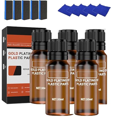 Plastic Refrecher, 30ml Kunststoff-Sanierungsmittel für Autos Beschichtungsmittel Für Kunststoffe Auto Kunststoffteile Runderneuerungsmittel Car Plastic Parts Refurbish Agent (5pcs) von Nexoria