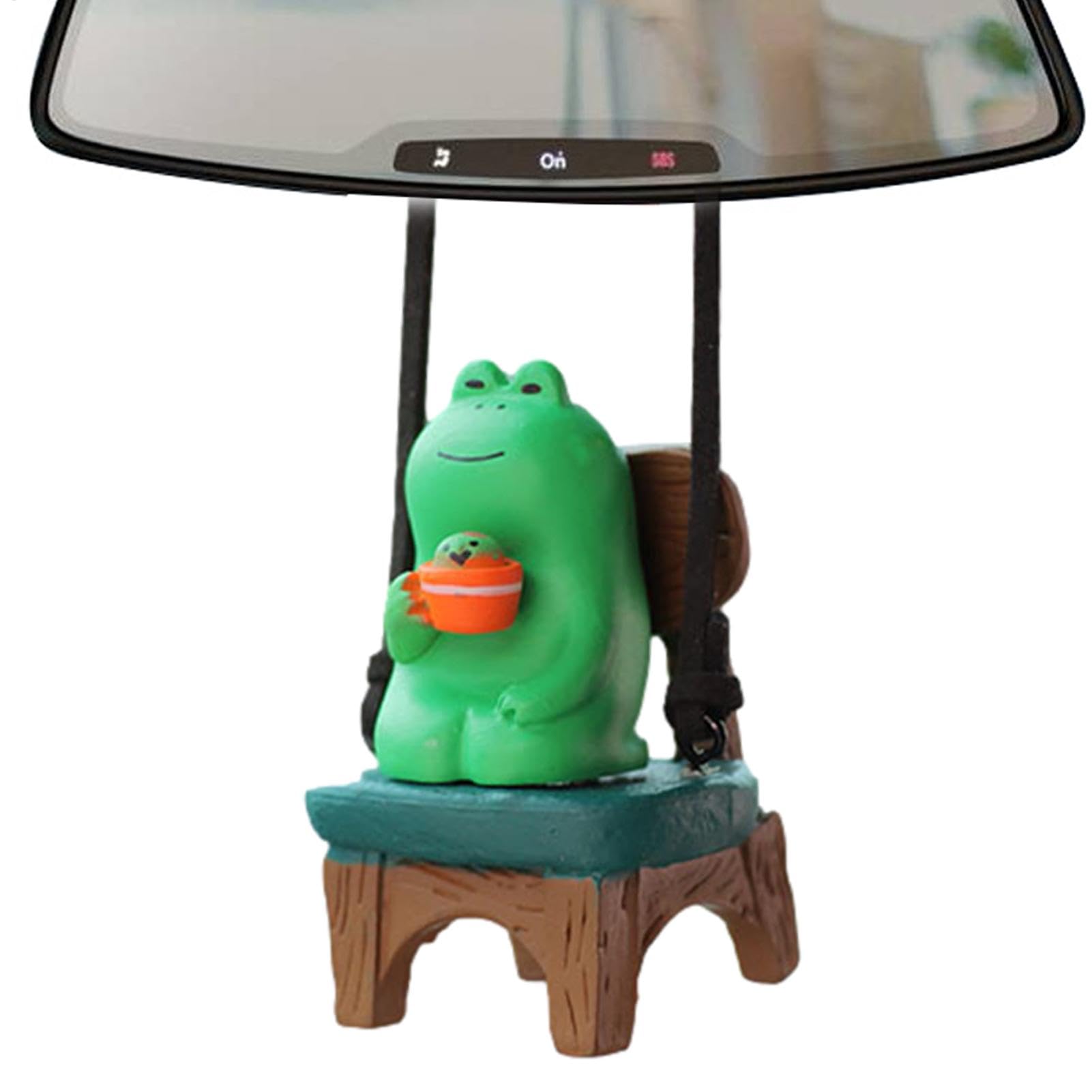 Auto Rückfahrspiegel Anhänger Swinging Frog, Charm Decor Heckansicht Spiegel Ornament Swinging Anhänger | Süßer Autoharz Figur Anhänger, Wohnkultur von Nexusectar