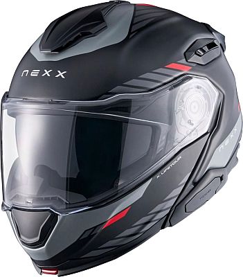 Nexx X.Lifetour Globe, Klapphelm - Matt Schwarz/Grau/Rot - 3XL von Nexx