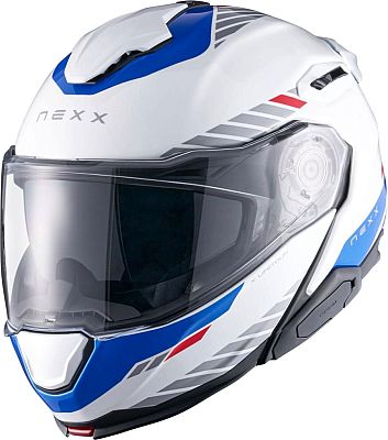 Nexx X.Lifetour Globe, Klapphelm - Weiß/Silber/Blau/Rot - XL von Nexx