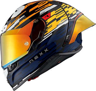 Nexx X.R3R Glitch Racer, Integralhelm - Orange/Blau/Schwarz - XS von Nexx