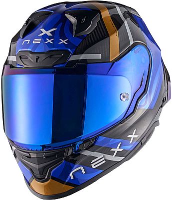 Nexx X.R3R Swirl, Integralhelm - Schwarz/Blau/Gold - M von Nexx