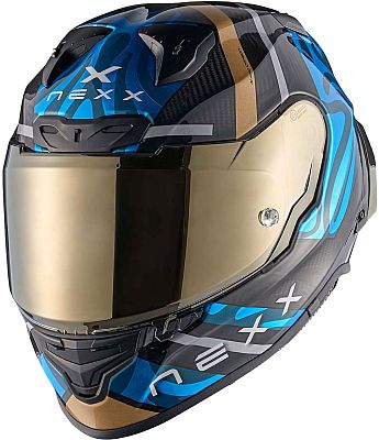 Nexx X.R3R Swirl, Integralhelm - Schwarz/Hellblau/Gold - L von Nexx