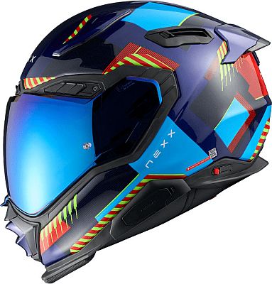 Nexx X.WST3 Fluence, Integralhelm - Schwarz/Blau/Rot - M von Nexx