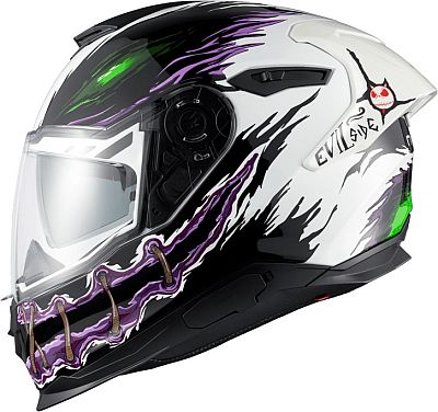 Nexx Y.100R Night Rider, Integralhelm - Weiß/Schwarz/Lila/Grün - M von Nexx