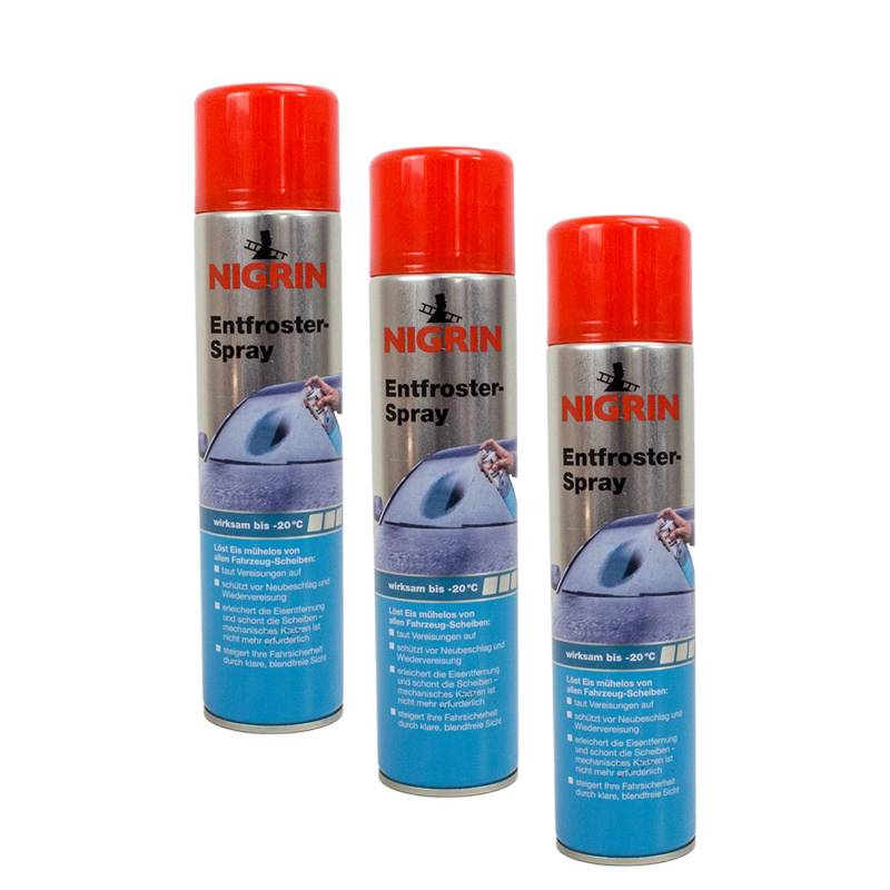 NIGRIN 3X 74045 Entfroster-Spray 400 ml von NIGRIN