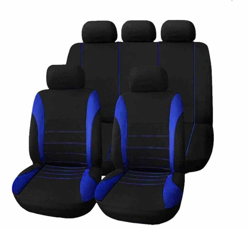 NikkOh Auto-Sitzbezug FüR V-W Golf 8 Golf VIII 2020-2023, 9 StüCk Allwetter AutositzbezüGe Wasserdicht VerschleißFes SitzbezüGe SchonbezüGe Innen zubehöR,A/9pcs Set Blue von NikkOh